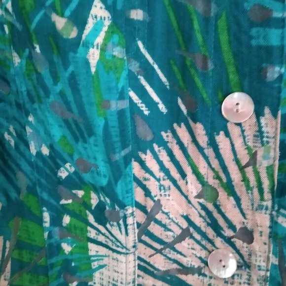 Sz 8 Blouse Jacket Semi-Sheer Burnout - Picture 3 of 7